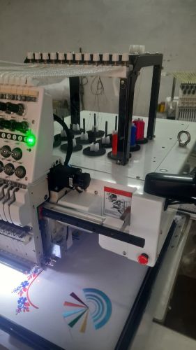 Semi Automatic Computerized Embroidery Machine, Color : Grey