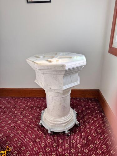 Polished White Marble Baptism