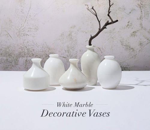 Smooth Finish White Marble Decorative Vases