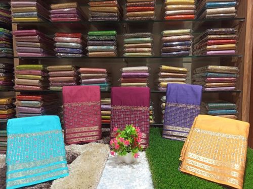 Printed Artificial Silk Saree, Brand Name : Sudarshan Family Store