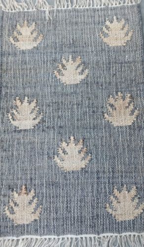 Blue Textured Design Handmade Jute Carpet, Shape : Rectangular