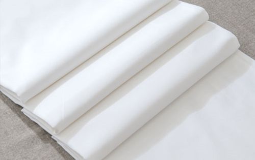 300 TC Cotton Plain Bedsheet Fabrics, Color : White