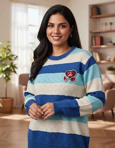 Cotton Knitted Women Sweater for Casual Wear