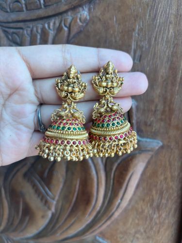 Antique Laxmi Jhumka, Color : Gold Festive For Traditional Wear