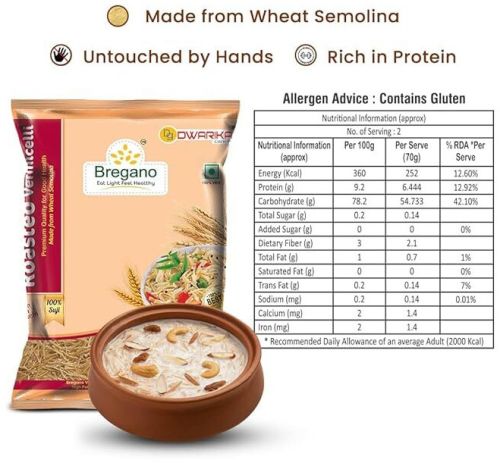 Italian Roasted Vermicelli, Color : Natural, Brand Name : Bregano