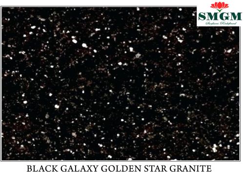 17MM+ Black Galaxy Golden Star Granite, Shape : Rectangle