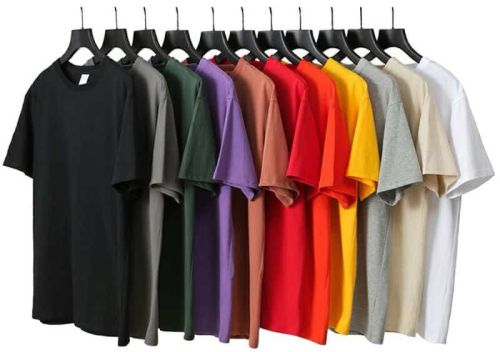 Multicolor Round Neck Tee, Pattern : Plain