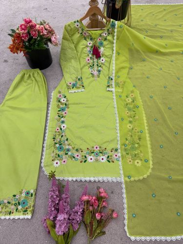 Party Wear Look Top Palazzo Dupatta Set