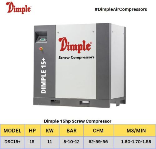 Cast Iron Semi Automatic Screw Air Compressors, Brand Name : Dimple
