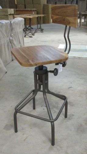 Polished Metal & Wood Modular Bar Chair