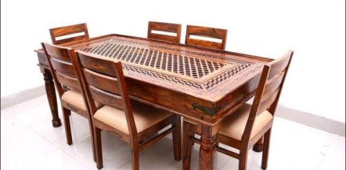 Sheesham Wooden Dining Table Set Standard