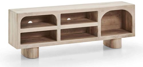 Polished Sheesham Wooden TV Unit, Shape : Rectangular for Living Room