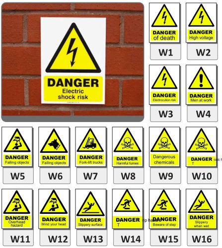 Vinyl Danger Signage, Color : Yellow, Size Available : Standard