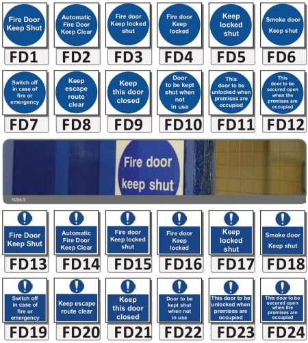 Printed Fire Door Signage, Color : Blue, Size Available : Standard