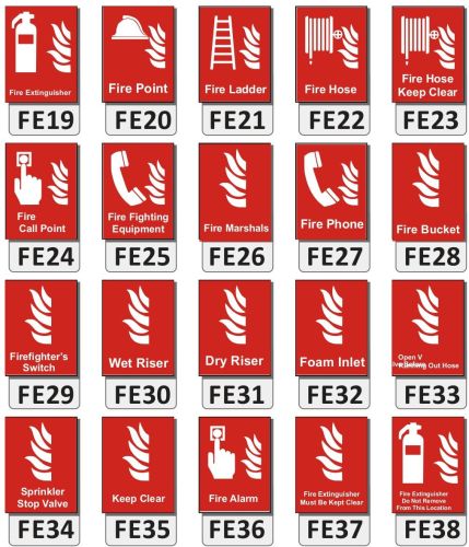 Printed Fire Equipment Signage, Color : Red White