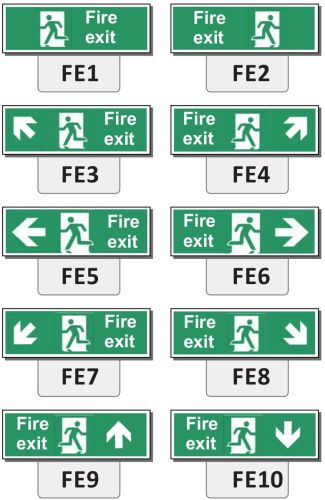 Reflective Fire Exit Signage, Color : Green White