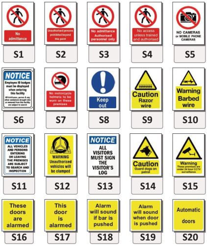 Printed Security Signage, Size Available : Standard for Safety Purpose