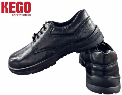 Kego KG-PVL-1002 Black Leather PVC Metal Toe Safety Shoes