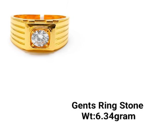 22KT New Design Gold Gents Ring Stone