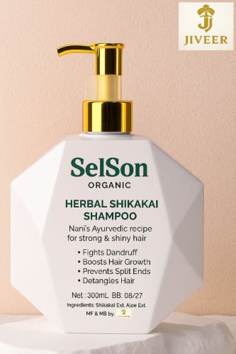 Selson Organic Herbal Shikakai Shampoo, Form : Gel for Hair Cleansing