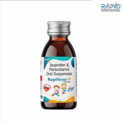 Rapifeva P Ibuprofen Paracetamol Syrup, Packaging Size : 60ml