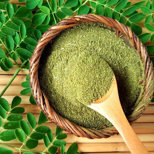 Blended Natural Moringa Powder, Color : Green for Dietary Supplement