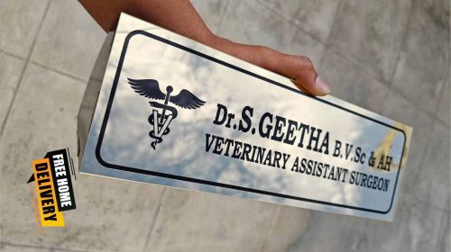 Aluminium Rectangular Name Plate, Color : Silver