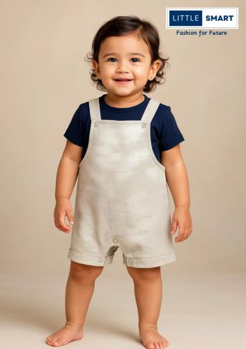 Cotton Baby Boy Dungaree Set, Brand Name : Little Smart for Regular Use