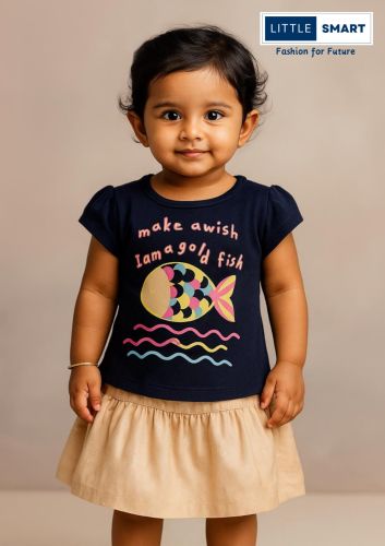 Cotton Printed Baby Top Skirt Set, Color : Multicolor 12-18-24