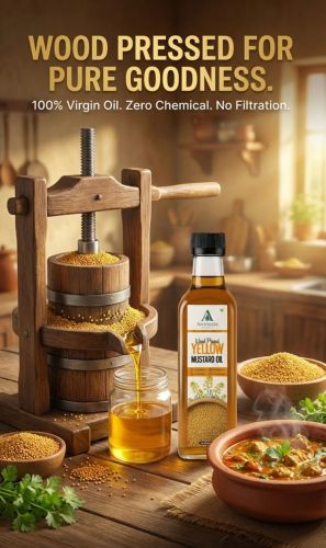Wood Pressed Yellow Mustard Oil, Brand Name : Aromatix Organic