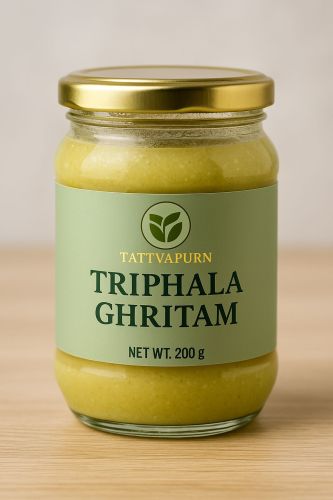 200gm Traiphala Ghritam, Packaging Type : Glass Jar, Form : Paste