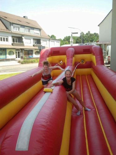 Plain PVC Inflatable Bungee Run, Color : Multicolor for Amusement Parks