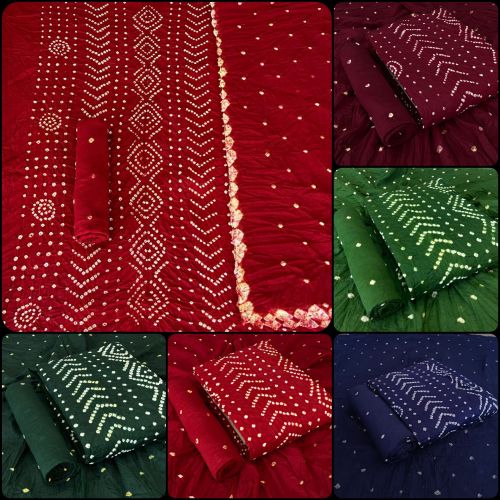 Printed Bandhani Shawls, Color : Multicolor Classic