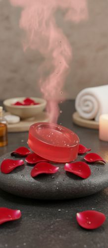 Natural Rose Soap, Color : Pink, Form : Solid