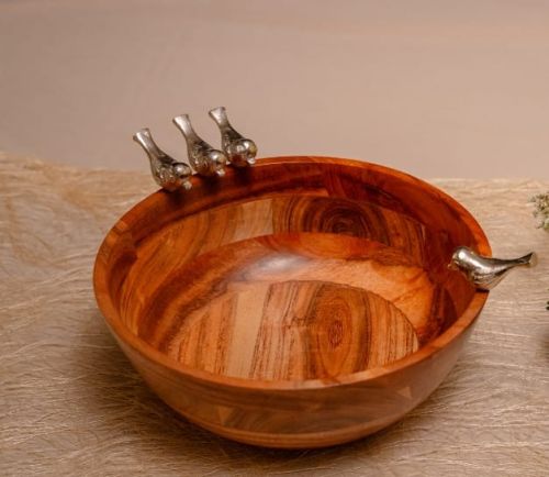 Canary Wooden Serving Bowl, Color : Brown