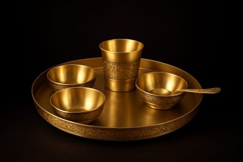 Kansa Bronze Thali Set for Serving Meals