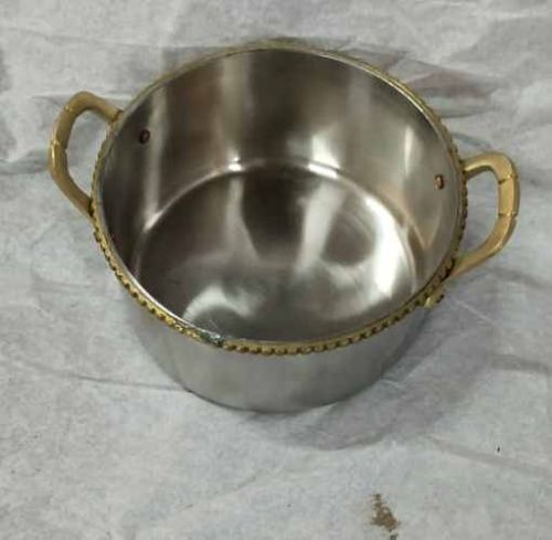 Stainless Steel Round Serving Pan, Color : Silver