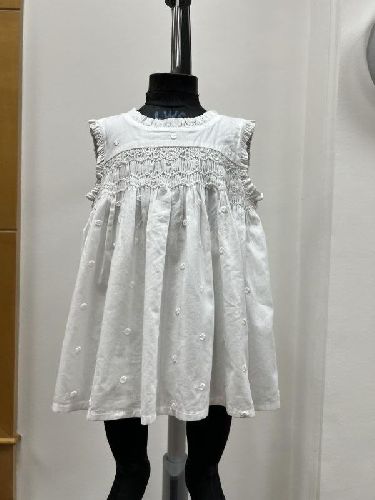 Polyester Plain Babywear Frock Set, Color : White, Gender : Girl