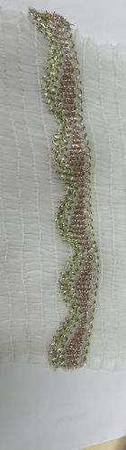 Plain Chiffon Golden Rose Gold Embellished Lace for Garments Use