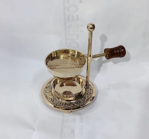 Manual Brass Incense Burner, Color : Golden