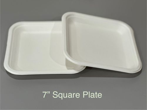 7 Inch Sugarcane Bagasse Serving Plate