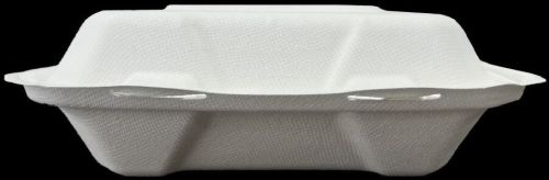 Sugarcane Bagasse 3 Compartment Hinged Food Box