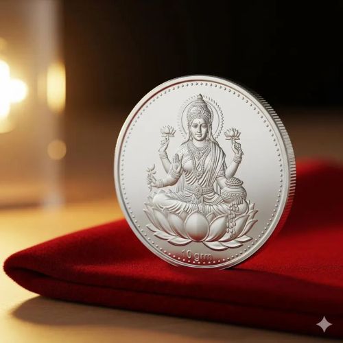 Polished Lakshmi Silver Coin for Home Use, Jwellery Use