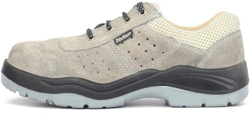 Grey Suede Leather Safety Shoes-399DD, Brand Name : Blackburn