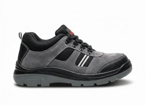 Grey Suede Leather Safety SHOES-D172DD Sporty Design 5-12