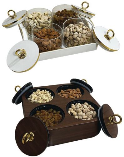 Plastic Square Dry Fruit Box, Color : Brown White