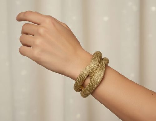 Artificial Gold Mesh Twisted Bracelet, Brand Name : Anant Jewellery
