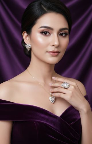 Heart Shape Artificial Gemstone Pendent Set, Color : Silver