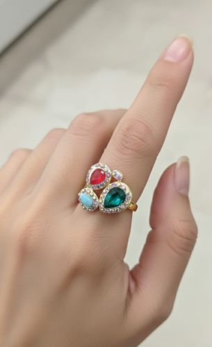 Multi Stone Artificial Diamond Finger Ring for Casual, Party, Wedding