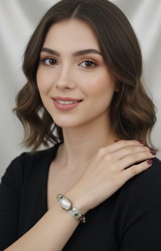 Navratna Artificial Cuff Bracelet, Color : Multicolor Adjustable